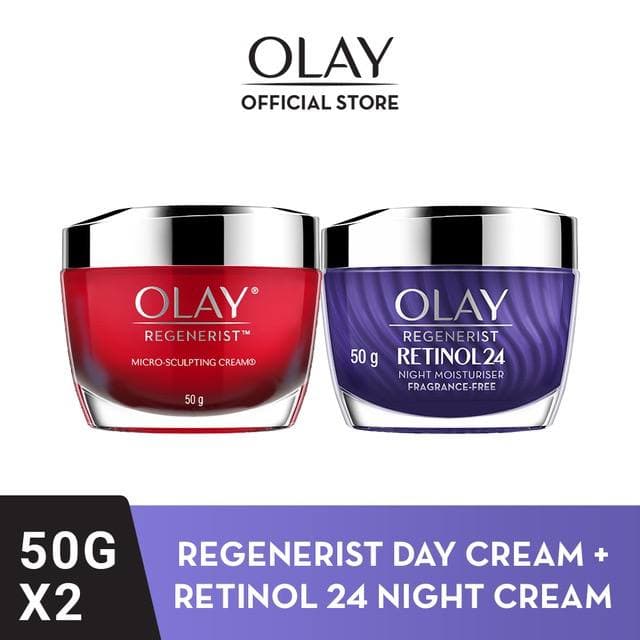 [Bundle of 2] Olay Regenerist Day Cream and Retinol 24 Night Cream