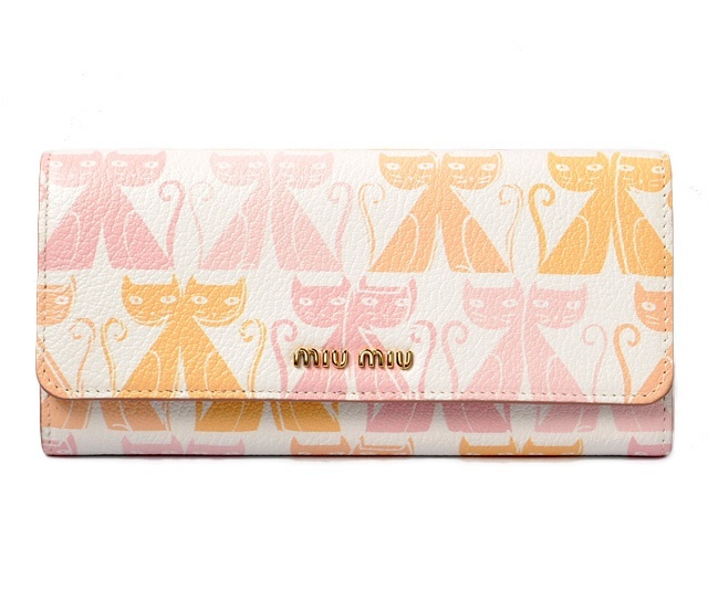 Miu Miu wallet miumiu long wallet 5MH109 MADRAS CAT / Madras Cat PETALO / light pink Unused [used] Christmas gift present