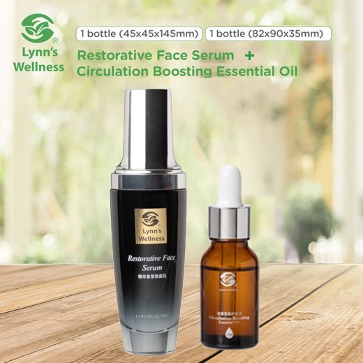 coupon friendly.Restorative Face Serum + Circulation Boosting Essential Oil (Sliming set)